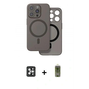 MARSİLYAN™- iPhone 16 Pro Max Kılıf Çekirdek Klasik - Siyah Joko Magic 5D Hayalet Cam + PVD Metal Kamera Lens - SH