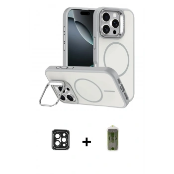 MARSİLYAN™- iPhone 16 Pro Max Kılıf Çekirdek Klasik - Siyah Joko Magic 5D Hayalet Cam + PVD Metal Kamera Lens - SH