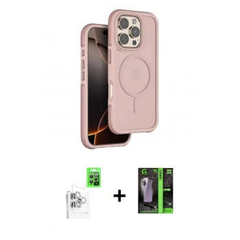 MARSİLYAN™- iPhone 16 Pro Max Kılıf Çekirdek Minimal Prime - Şeffaf 360 Full Body Arka Koruyucu + Raze Metal Kamera Lens - BZ