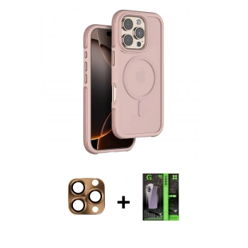 MARSİLYAN™- iPhone 16 Pro Max Kılıf Çekirdek Minimal Prime - Şeffaf 360 Full Body Arka Koruyucu + Pers Alüminyum Kamera Lens - CLTM