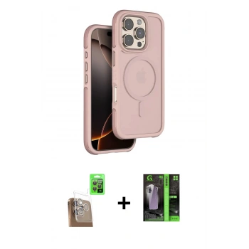 MARSİLYAN™- iPhone 16 Pro Max Kılıf Çekirdek Minimal Prime - Şeffaf 360 Full Body Arka Koruyucu + Raze Metal Kamera Lens - CLTM