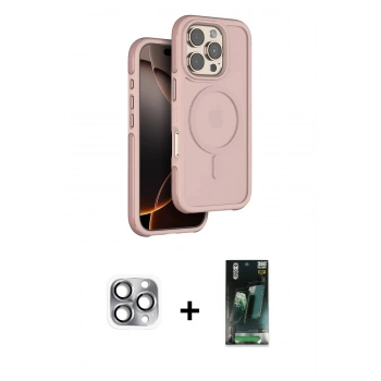 MARSİLYAN™- iPhone 16 Pro Max Kılıf Çekirdek Minimal Prime - Siyah 360 Mat Full Body Arka Koruyucu + Pers Alüminyum Kamera Lens - GI