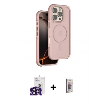 MARSİLYAN™- iPhone 16 Pro Max Kılıf Çekirdek Minimal Prime - Siyah Bilvis 3D Cam Ekran Koruyucu + Bilvis Titan Kamera Lens - SH