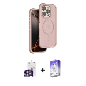 MARSİLYAN™- iPhone 16 Pro Max Kılıf Çekirdek Minimal Prime - Siyah Bilvis 5in1 3D Magic Cam Ekran Koruyucu + Bilvis Titan Kamera Lens - GS
