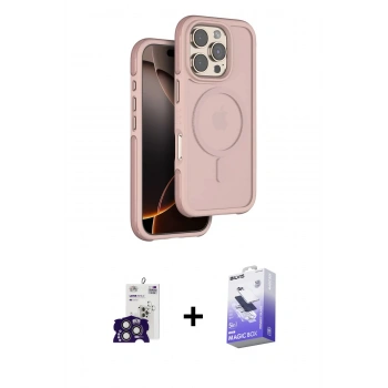 MARSİLYAN™- iPhone 16 Pro Max Kılıf Çekirdek Minimal Prime - Siyah Bilvis 5in1 5D Magic Hayalet Cam Ekran Koruyucu + Bilvis Titan Kamera Lens - TMGI