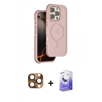 MARSİLYAN™- iPhone 16 Pro Max Kılıf Çekirdek Minimal Prime - Siyah Bilvis 5in1 5D Magic Hayalet Cam Ekran Koruyucu + Pers Alüminyum Kamera Lens - CLTM