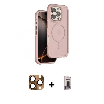 MARSİLYAN™- iPhone 16 Pro Max Kılıf Çekirdek Minimal Prime - Siyah Bilvis Hayalet Cam Ekran Koruyucu + Pers Alüminyum Kamera Lens - CLTM