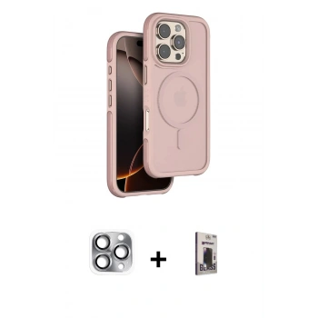 MARSİLYAN™- iPhone 16 Pro Max Kılıf Çekirdek Minimal Prime - Siyah Bilvis Hayalet Cam Ekran Koruyucu + Pers Alüminyum Kamera Lens - GI