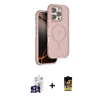MARSİLYAN™- iPhone 16 Pro Max Kılıf Çekirdek Minimal Prime - Siyah Buffer Cam Ekran Koruyucu + Bilvis Titan Kamera Lens - TMGI