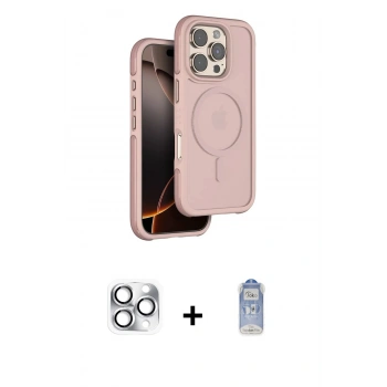 MARSİLYAN™- iPhone 16 Pro Max Kılıf Çekirdek Minimal Prime - Siyah Joko Magic 5D Cam + Pers Alüminyum Kamera Lens - GS