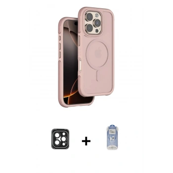 MARSİLYAN™- iPhone 16 Pro Max Kılıf Çekirdek Minimal Prime - Siyah Joko Magic 5D Cam + PVD Metal Kamera Lens - SH