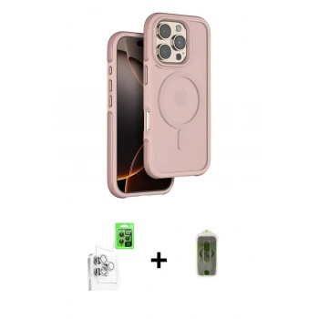 MARSİLYAN™- iPhone 16 Pro Max Kılıf Çekirdek Minimal Prime - Siyah Joko Magic 5D Hayalet Cam + Raze Metal Kamera Lens - BZ
