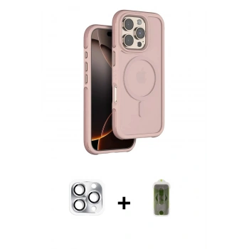 MARSİLYAN™- iPhone 16 Pro Max Kılıf Çekirdek Minimal Prime - Siyah Joko Magic 5D Hayalet Cam + Pers Alüminyum Kamera Lens - GS