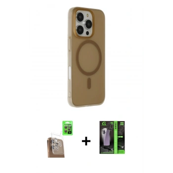 MARSİLYAN™- iPhone 16 Pro Max Kılıf Çekirdek Modern Prime - Şeffaf 360 Full Body Arka Koruyucu + Raze Metal Kamera Lens - CLTM