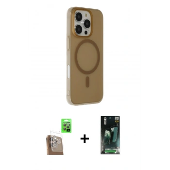 MARSİLYAN™- iPhone 16 Pro Max Kılıf Çekirdek Modern Prime - Siyah 360 Mat Full Body Arka Koruyucu + Raze Metal Kamera Lens - CLTM