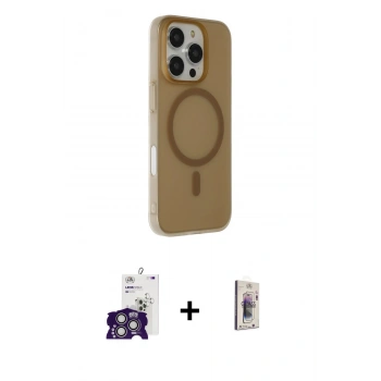 MARSİLYAN™- iPhone 16 Pro Max Kılıf Çekirdek Modern Prime - Siyah Bilvis 3D Cam Ekran Koruyucu + Bilvis Titan Kamera Lens - GS