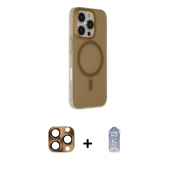 MARSİLYAN™- iPhone 16 Pro Max Kılıf Çekirdek Modern Prime - Siyah Joko Magic 5D Cam + Pers Alüminyum Kamera Lens - CLTM