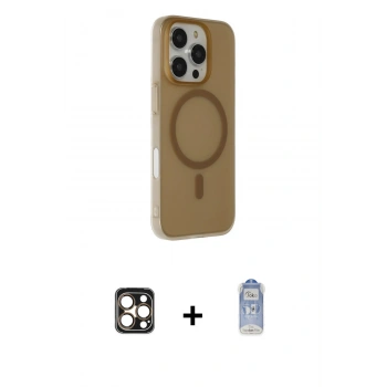 MARSİLYAN™- iPhone 16 Pro Max Kılıf Çekirdek Modern Prime - Siyah Joko Magic 5D Cam + PVD Metal Kamera Lens - GD