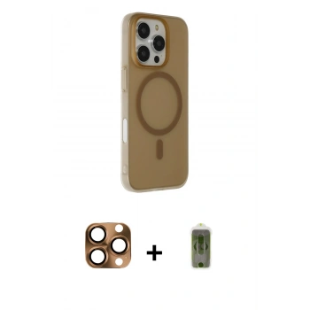 MARSİLYAN™- iPhone 16 Pro Max Kılıf Çekirdek Modern Prime - Siyah Joko Magic 5D Hayalet Cam + Pers Alüminyum Kamera Lens - CLTM