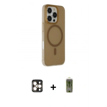 MARSİLYAN™- iPhone 16 Pro Max Kılıf Çekirdek Modern Prime - Siyah Joko Magic 5D Hayalet Cam + PVD Metal Kamera Lens - GD