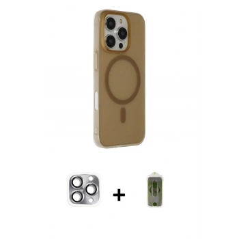 MARSİLYAN™- iPhone 16 Pro Max Kılıf Çekirdek Modern Prime - Siyah Joko Magic 5D Hayalet Cam + Pers Alüminyum Kamera Lens - GI