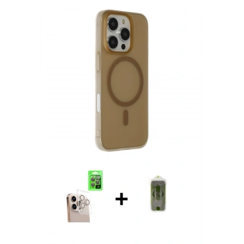 MARSİLYAN™- iPhone 16 Pro Max Kılıf Çekirdek Modern Prime - Siyah Joko Magic 5D Hayalet Cam + Raze Metal Kamera Lens - NLGY