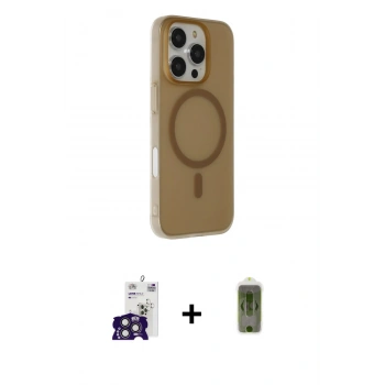 MARSİLYAN™- iPhone 16 Pro Max Kılıf Çekirdek Modern Prime - Siyah Joko Magic 5D Hayalet Cam + Bilvis Titan Kamera Lens - TMGI