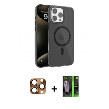 MARSİLYAN™- iPhone 16 Pro Max Kılıf Doruk Doku Özel Seri - Şeffaf 360 Full Body Arka Koruyucu + Pers Alüminyum Kamera Lens - CLTM