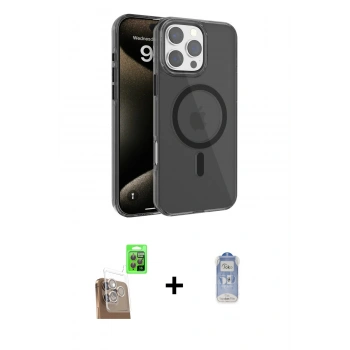 MARSİLYAN™- iPhone 16 Pro Max Kılıf Doruk Doku Özel Seri - Siyah Joko Magic 5D Cam + Raze Metal Kamera Lens - CLTM