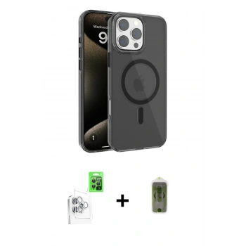 MARSİLYAN™- iPhone 16 Pro Max Kılıf Doruk Doku Özel Seri - Siyah Joko Magic 5D Hayalet Cam + Raze Metal Kamera Lens - BZ