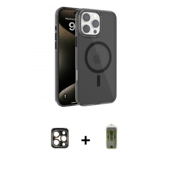 MARSİLYAN™- iPhone 16 Pro Max Kılıf Doruk Doku Özel Seri - Siyah Joko Magic 5D Hayalet Cam + PVD Metal Kamera Lens - GD