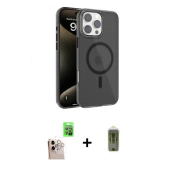 MARSİLYAN™- iPhone 16 Pro Max Kılıf Doruk Doku Özel Seri - Siyah Joko Magic 5D Hayalet Cam + Raze Metal Kamera Lens - NLGY