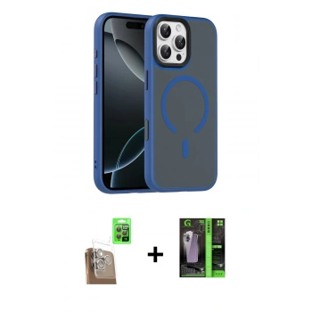 MARSİLYAN™- iPhone 16 Pro Max Kılıf Doruk Form Serisi - Şeffaf 360 Full Body Arka Koruyucu + Raze Metal Kamera Lens - CLTM