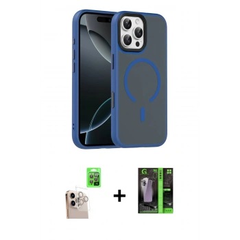 MARSİLYAN™- iPhone 16 Pro Max Kılıf Doruk Form Serisi - Şeffaf 360 Full Body Arka Koruyucu + Raze Metal Kamera Lens - NLGY