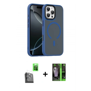 MARSİLYAN™- iPhone 16 Pro Max Kılıf Doruk Form Serisi - Şeffaf 360 Full Body Arka Koruyucu + Raze Metal Kamera Lens - SH