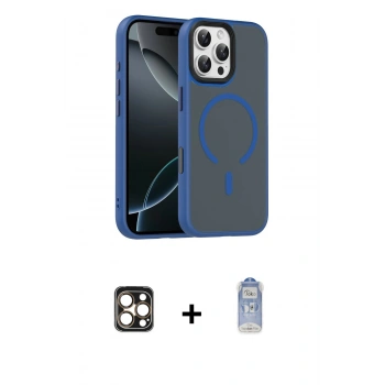 MARSİLYAN™- iPhone 16 Pro Max Kılıf Doruk Form Serisi - Siyah Joko Magic 5D Cam + PVD Metal Kamera Lens - GD