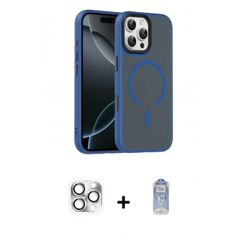 MARSİLYAN™- iPhone 16 Pro Max Kılıf Doruk Form Serisi - Siyah Joko Magic 5D Cam + Pers Alüminyum Kamera Lens - GS