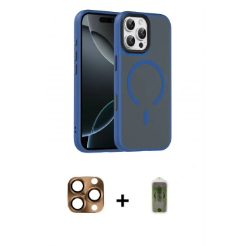 MARSİLYAN™- iPhone 16 Pro Max Kılıf Doruk Form Serisi - Siyah Joko Magic 5D Hayalet Cam + Pers Alüminyum Kamera Lens - CLTM