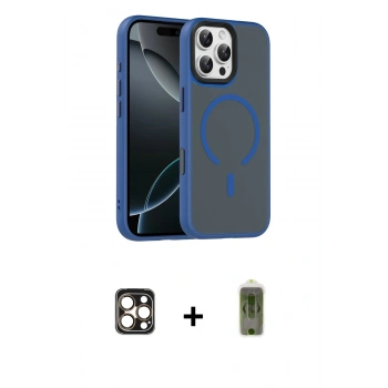 MARSİLYAN™- iPhone 16 Pro Max Kılıf Doruk Form Serisi - Siyah Joko Magic 5D Hayalet Cam + PVD Metal Kamera Lens - GD