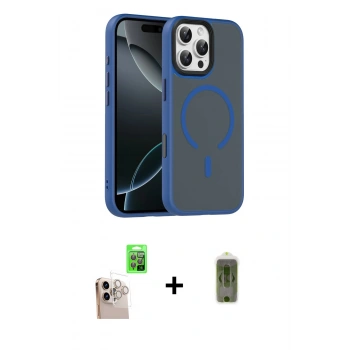 MARSİLYAN™- iPhone 16 Pro Max Kılıf Doruk Form Serisi - Siyah Joko Magic 5D Hayalet Cam + Raze Metal Kamera Lens - NLGY