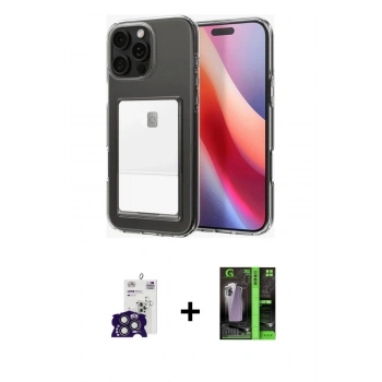 MARSİLYAN™- iPhone 16 Pro Max Kılıf Doruk Klasik Koleksiyonu - Şeffaf 360 Full Body Arka Koruyucu + Bilvis Titan Kamera Lens - TMGI