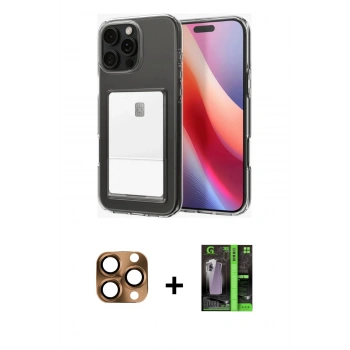 MARSİLYAN™- iPhone 16 Pro Max Kılıf Doruk Klasik Koleksiyonu - Şeffaf 360 Full Body Arka Koruyucu + Pers Alüminyum Kamera Lens - CLTM