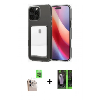 MARSİLYAN™- iPhone 16 Pro Max Kılıf Doruk Klasik Koleksiyonu - Şeffaf 360 Full Body Arka Koruyucu + Raze Metal Kamera Lens - NLGY