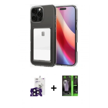 MARSİLYAN™- iPhone 16 Pro Max Kılıf Doruk Klasik Koleksiyonu - Şeffaf 360 Full Body Arka Koruyucu + Bilvis Titan Kamera Lens - SH