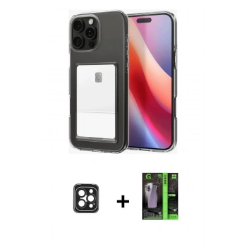 MARSİLYAN™- iPhone 16 Pro Max Kılıf Doruk Klasik Koleksiyonu - Şeffaf 360 Full Body Arka Koruyucu + PVD Metal Kamera Lens - SH