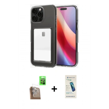 MARSİLYAN™- iPhone 16 Pro Max Kılıf Doruk Klasik Koleksiyonu - Şeffaf Pasifik Cam Ekran Koruyucu + Raze Metal Kamera Lens - CLTM