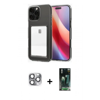 MARSİLYAN™- iPhone 16 Pro Max Kılıf Doruk Klasik Koleksiyonu - Siyah 360 Mat Full Body Arka Koruyucu + Pers Alüminyum Kamera Lens - GI