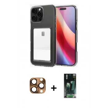 MARSİLYAN™- iPhone 16 Pro Max Kılıf Doruk Klasik Koleksiyonu - Siyah 360 Mat Full Body Arka Koruyucu + Pers Alüminyum Kamera Lens - CLTM