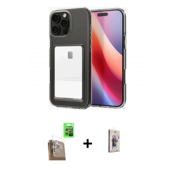 MARSİLYAN™- iPhone 16 Pro Max Kılıf Doruk Klasik Koleksiyonu - Siyah Bilvis 3D Cam Ekran Koruyucu + Raze Metal Kamera Lens - CLTM
