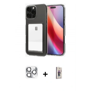 MARSİLYAN™- iPhone 16 Pro Max Kılıf Doruk Klasik Koleksiyonu - Siyah Bilvis 3D Cam Ekran Koruyucu + Pers Alüminyum Kamera Lens - GS